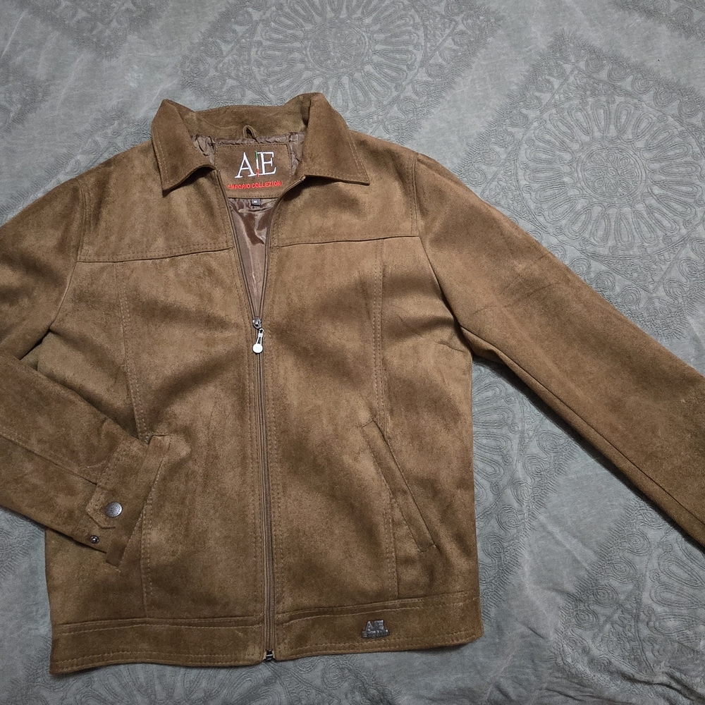Italian Men's Brown Faux Suade Jacket